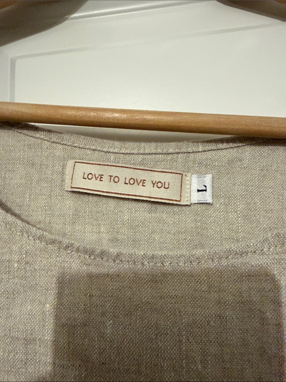 Love To Love You Linen Top Blouse with Hand Printed Rainbows Made in PDX L - Picture 2 of 5